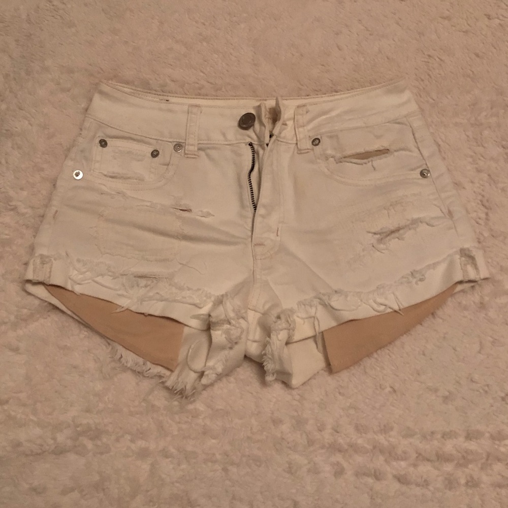 Distressed jean shorts hi-rise festival